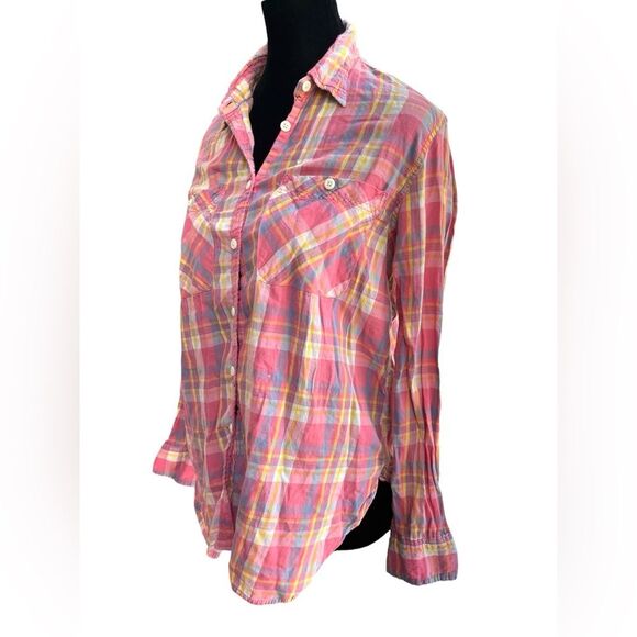 RALPH LAUREN Denim & Co Pink Plaid Button Up Shirt Size Small Lightweight Preppy - Picture 2 of 7